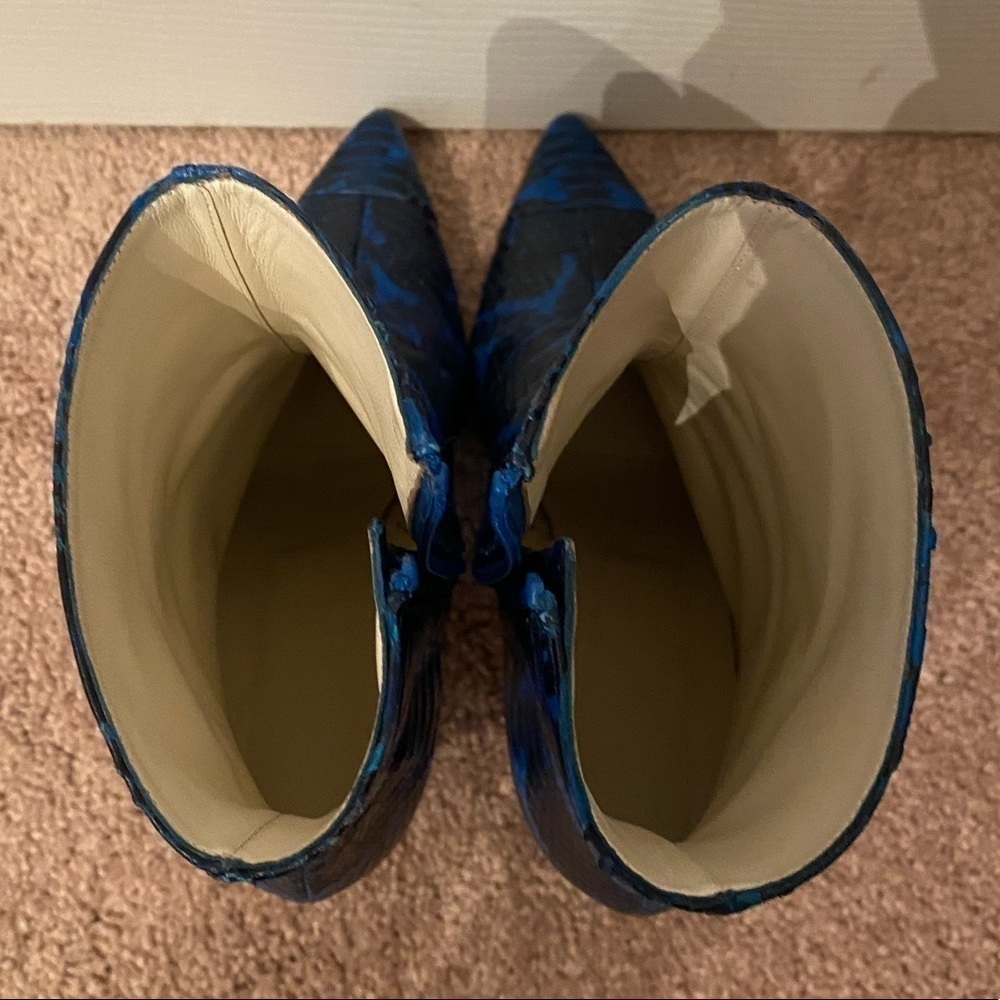 Tibi Blue Snakeskin Gavin Booties - Picture 5 of 6
